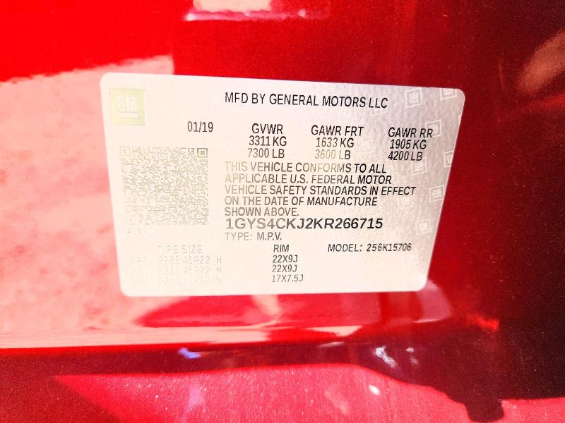 Aukcja sprzedaży 2019 Cadillac Escalade, vin: 1GYS4CKJ2KR266715, numer aukcji: 53100516