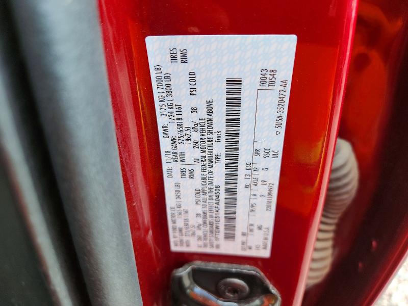 Aukcja sprzedaży 2019 Ford F150, vin: 1FTEW1E51KFA04508, numer aukcji: 54922646