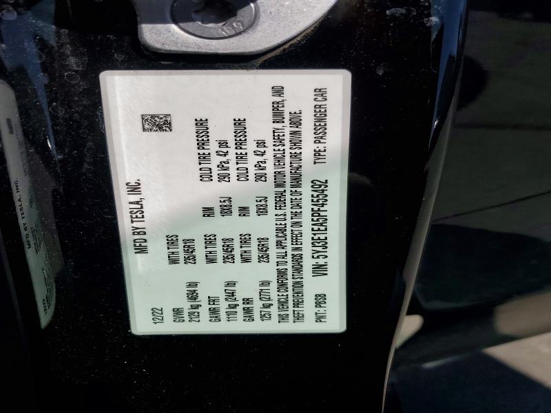 2023 Tesla Model 3 მანქანა იყიდება აუქციონზე, vin: 5YJ3E1EA5PF455492, აუქციონის ნომერი: 54001536