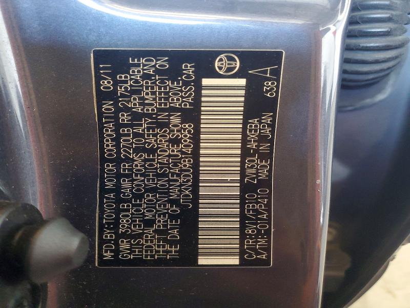 Продаж на аукціоні авто 2011 Toyota Prius, vin: JTDKN3DU9B1409958, номер лоту: 52413416
