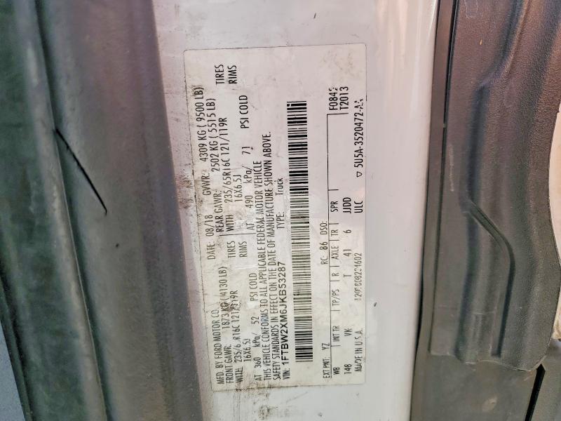 2018 Ford Transit მანქანა იყიდება აუქციონზე, vin: 1FTBW2XM6JKB53287, აუქციონის ნომერი: 55116366