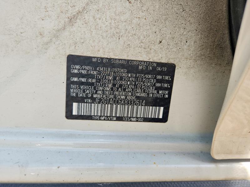 Продажа на аукционе авто 2019 Subaru Crosstrek, vin: JF2GTACC6K8332614, номер лота: 54091586