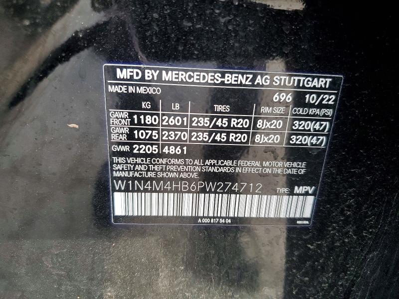 Aukcja sprzedaży 2023 Mercedes-benz Glb, vin: W1N4M4HB6PW274712, numer aukcji: 55064236