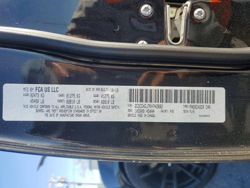 54154536 :رقم المزاد ، 2C3CDXGJ7KH742682 vin ، 2019 Dodge Charger مزاد بيع