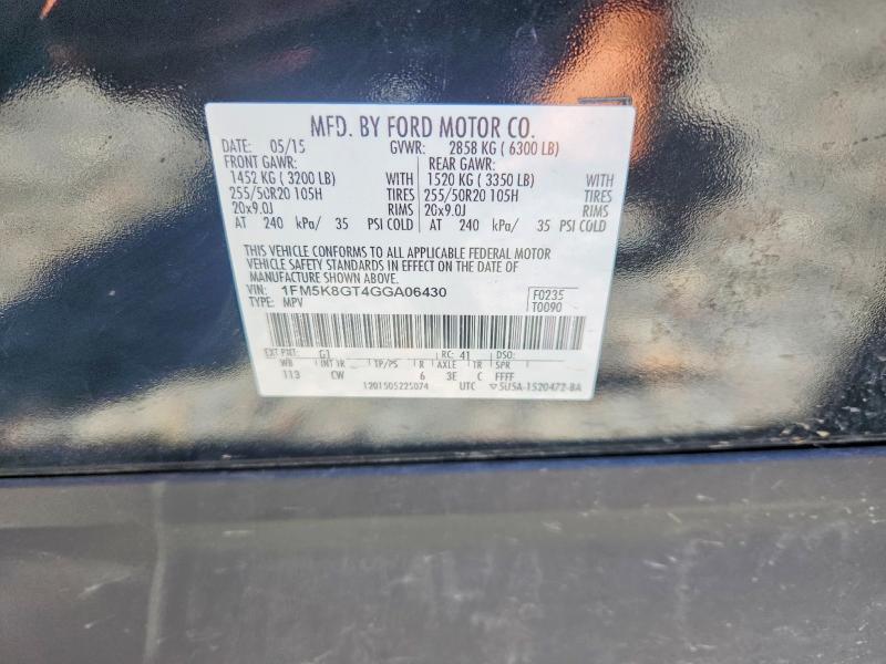 Aukcja sprzedaży 2016 Ford Explorer, vin: 1FM5K8GT4GGA06430, numer aukcji: 52936466