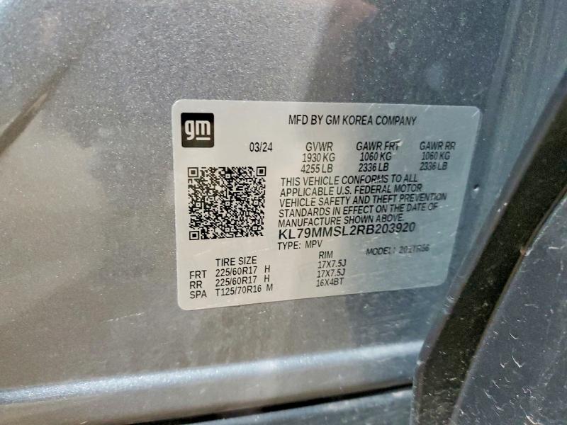 Aukcja sprzedaży 2024 Chevrolet Trailblazer, vin: KL79MMSL2RB203920, numer aukcji: 52569646