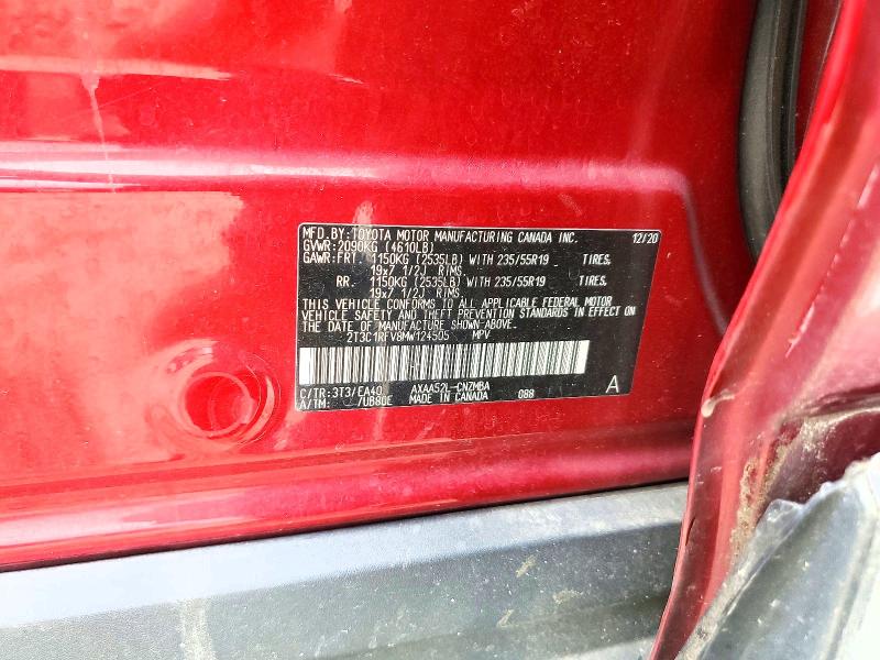 Продаж на аукціоні авто 2021 Toyota Rav4, vin: 2T3C1RFV8MW124505, номер лоту: 55494566