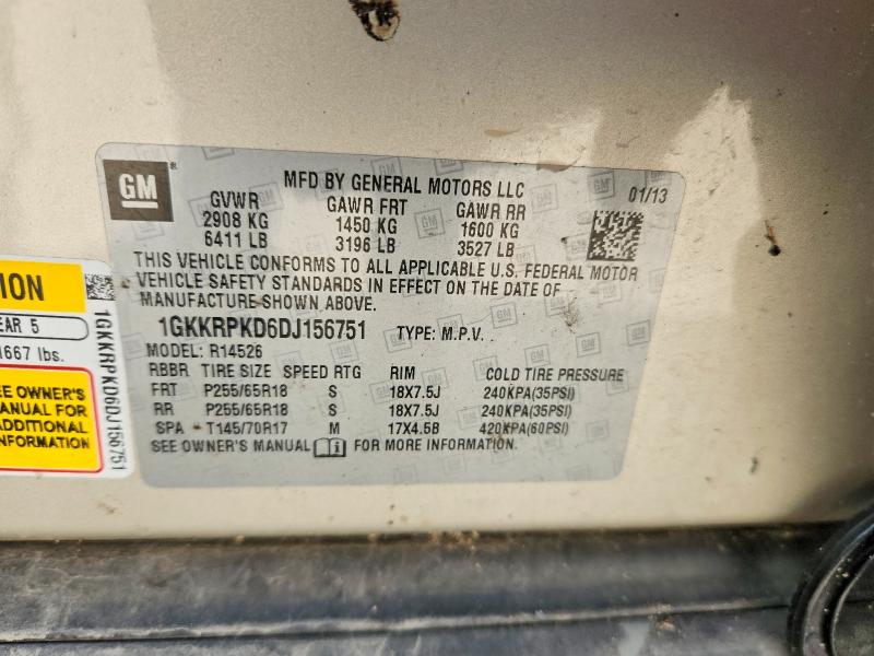 2013 Gmc Acadia მანქანა იყიდება აუქციონზე, vin: 1GKKRPKD6DJ156751, აუქციონის ნომერი: 54980306