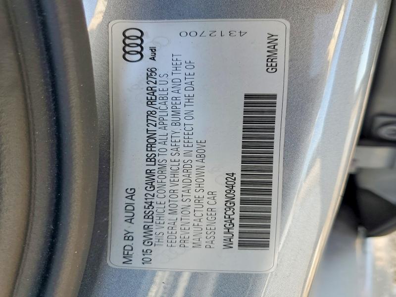 Продажа на аукционе авто 2016 Audi A6, vin: WAUHGAFC9GN094024, номер лота: 53405026