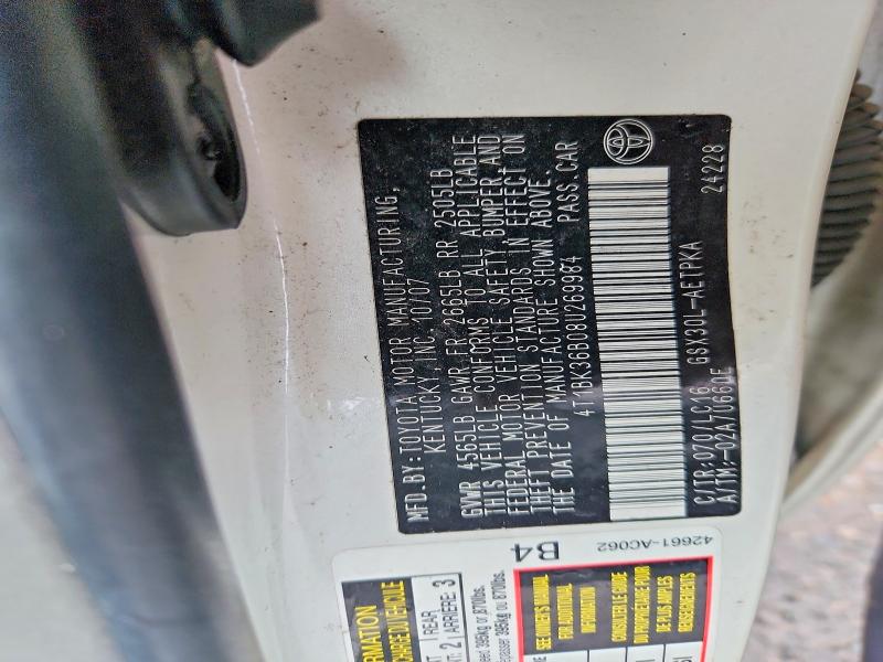Aukcja sprzedaży 2008 Toyota Avalon, vin: 4T1BK36B08U269984, numer aukcji: 52209496