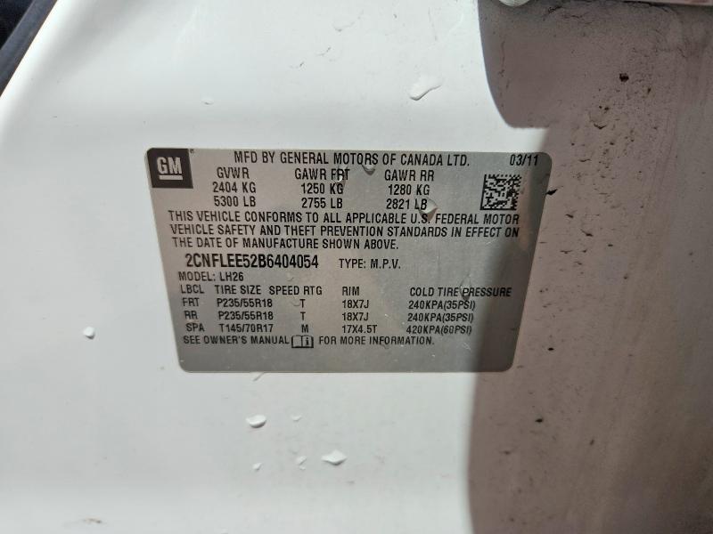 Aukcja sprzedaży 2011 Chevrolet Equinox, vin: 2CNFLEE52B6404054, numer aukcji: 55346076