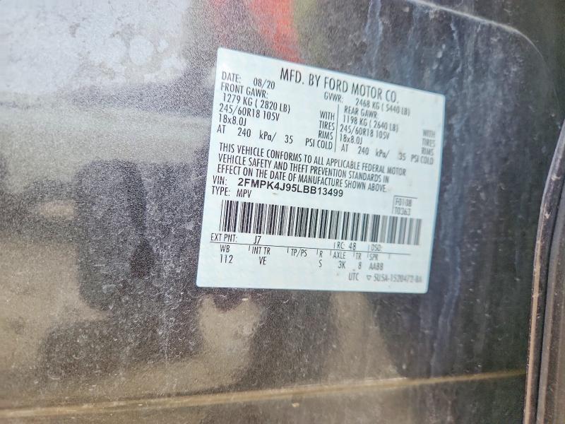 Продаж на аукціоні авто 2020 Ford Edge, vin: 2FMPK4J95LBB13499, номер лоту: 54185516