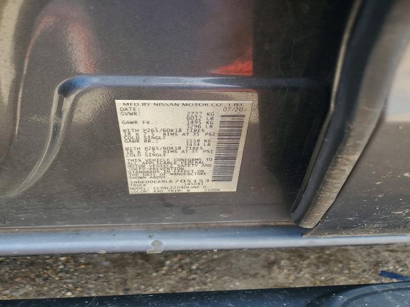 53132136 :رقم المزاد ، 1N6ED0EA9LN705153 vin ، 2020 Nissan Frontier مزاد بيع