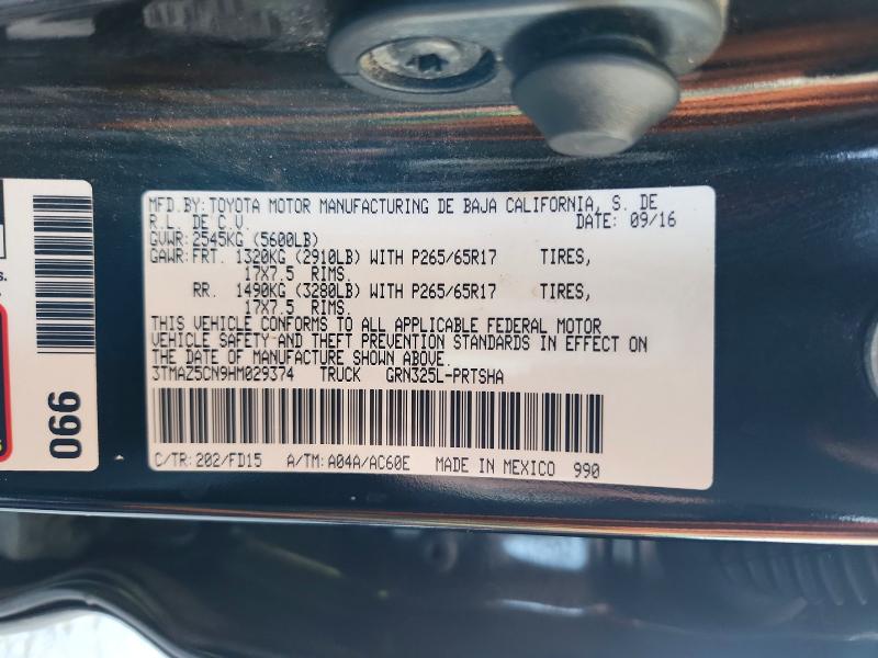 Продаж на аукціоні авто 2017 Toyota Tacoma, vin: 3TMAZ5CN9HM029374, номер лоту: 52498536