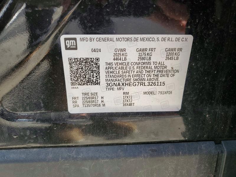 Продаж на аукціоні авто 2024 Chevrolet Equinox, vin: 3GNAXHEG7RL326115, номер лоту: 54488606