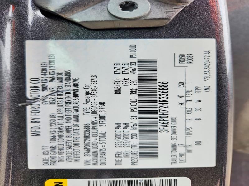 2017 Ford Fusion მანქანა იყიდება აუქციონზე, vin: 3FA6P0H72HR336886, აუქციონის ნომერი: 51987686