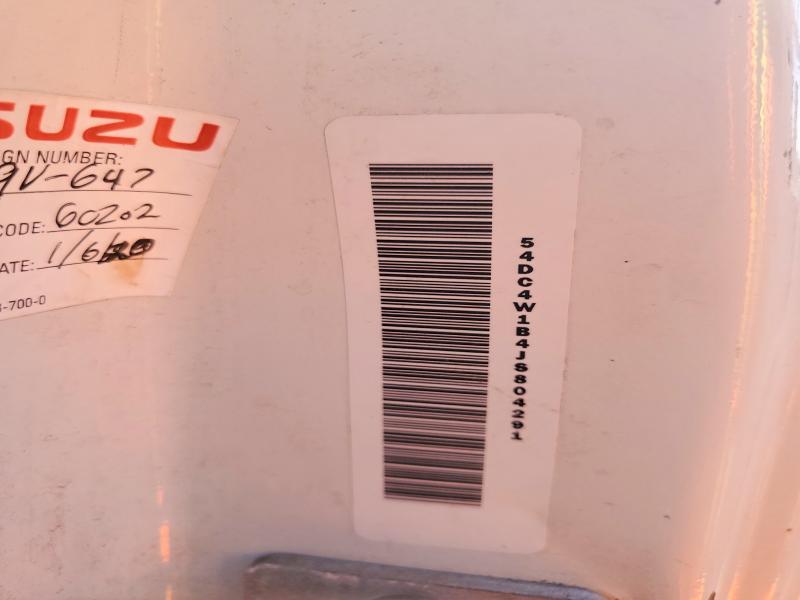 Aukcja sprzedaży 2018 Isuzu Npr Hd, vin: 54DC4W1B4JS804291, numer aukcji: 52924646
