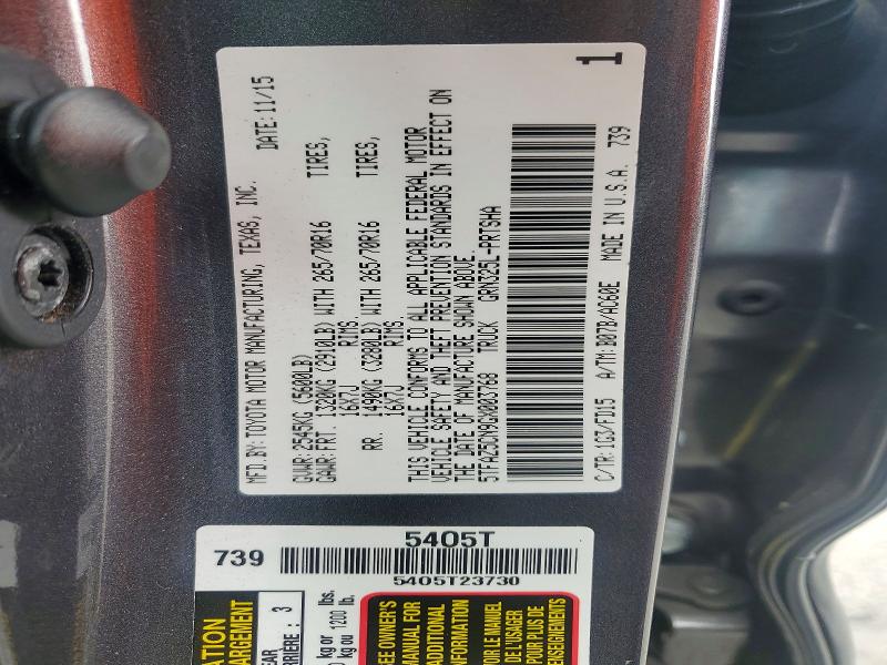 55444426 :رقم المزاد ، 5TFAZ5CN9GX003768 vin ، 2016 Toyota Tacoma مزاد بيع