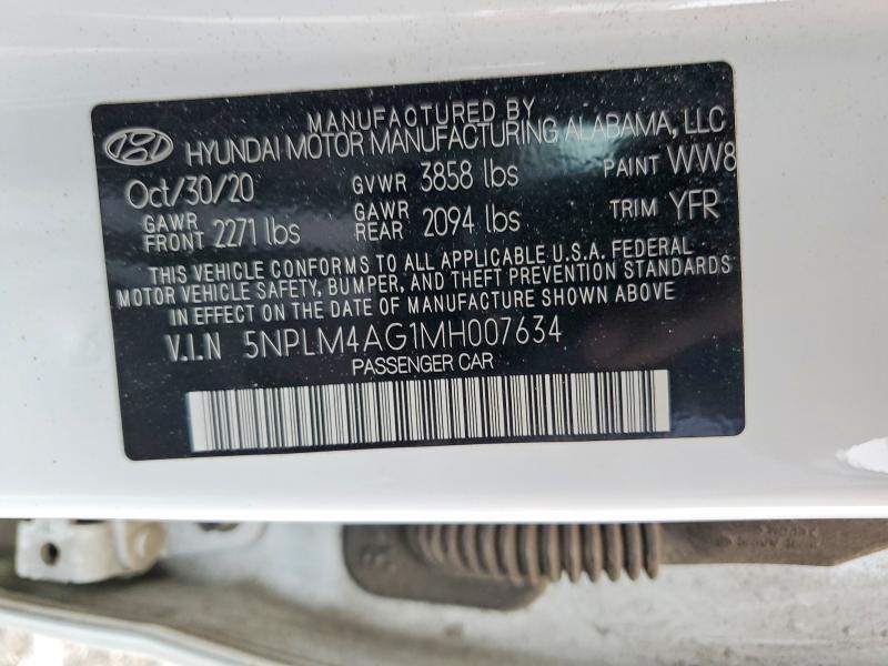 2021 Hyundai Elantra მანქანა იყიდება აუქციონზე, vin: 5NPLM4AG1MH007634, აუქციონის ნომერი: 53166736