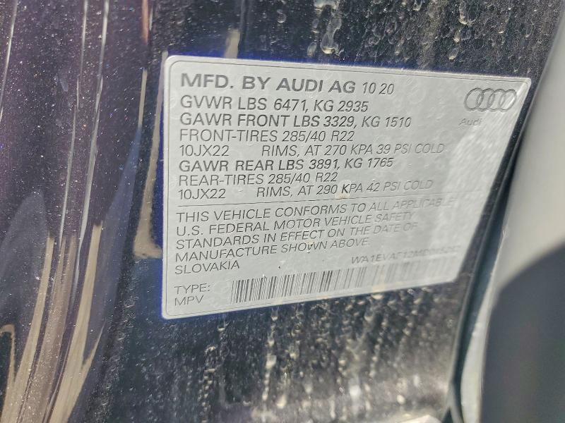Продажа на аукционе авто 2021 Audi Q8, vin: WA1EVAF12MD015282, номер лота: 52257776