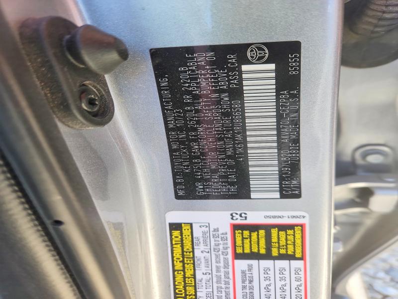 2024 Toyota Camry მანქანა იყიდება აუქციონზე, vin: 4T1K61AK1RU866580, აუქციონის ნომერი: 53520136