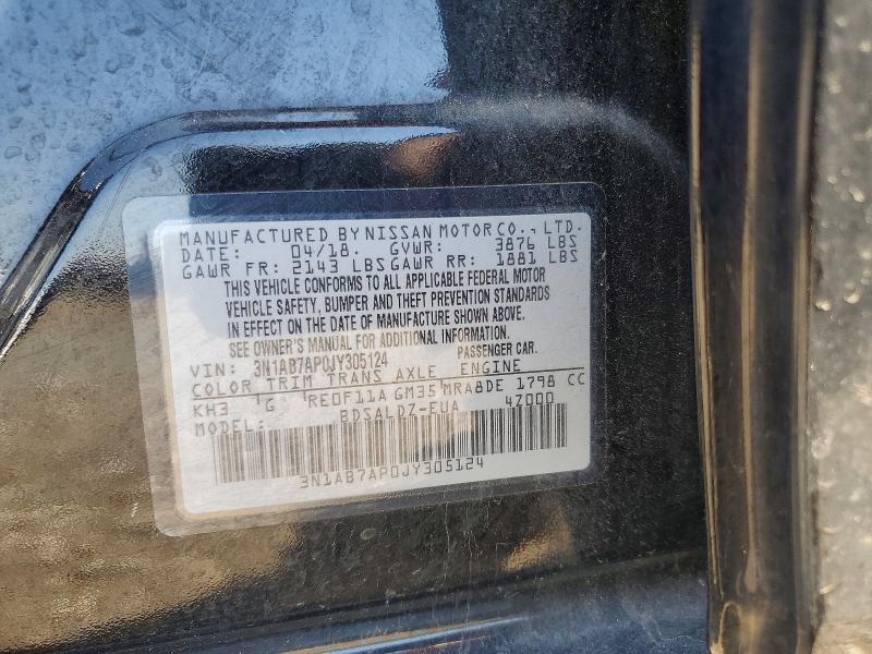 Продажа на аукционе авто 2018 Nissan Sentra, vin: 3N1AB7AP0JY305124, номер лота: 52893916