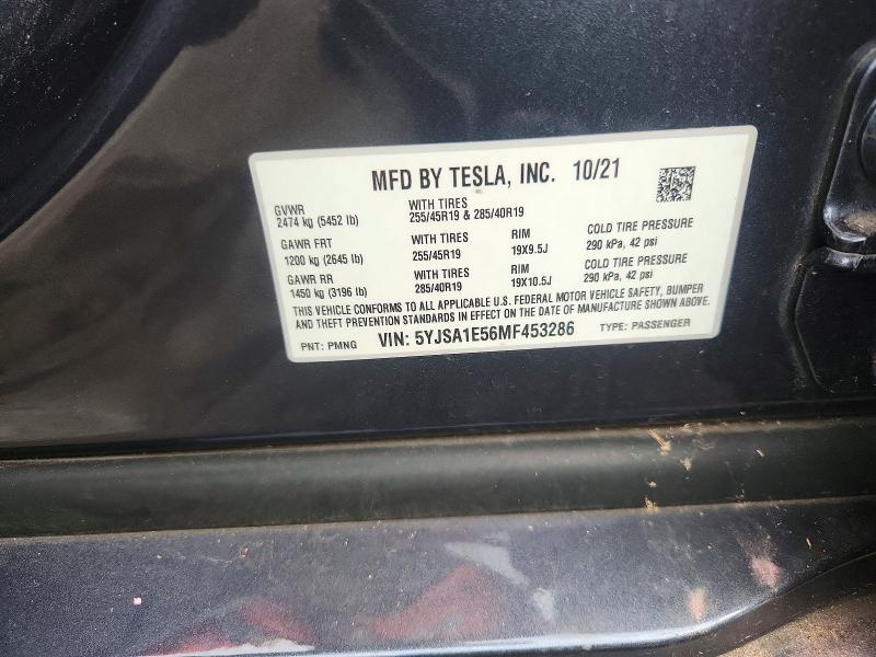 Aukcja sprzedaży 2021 Tesla Model S, vin: 5YJSA1E56MF453286, numer aukcji: 54159626