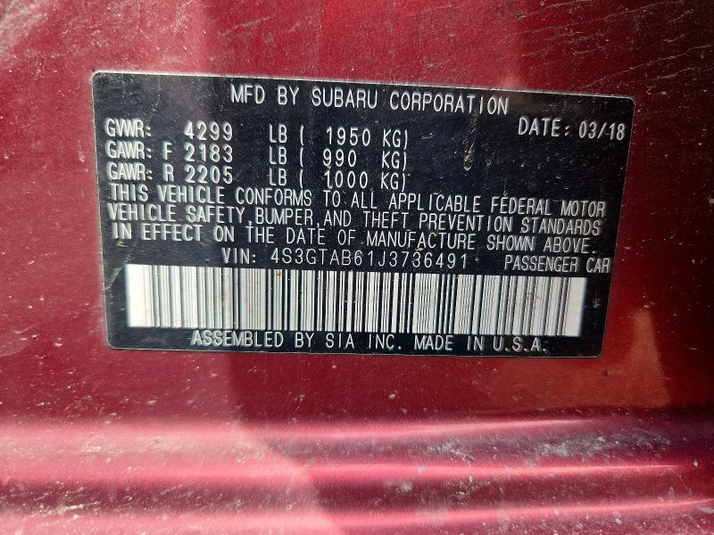 Продажа на аукционе авто 2018 Subaru Impreza, vin: 4S3GTAB61J3736491, номер лота: 53248476