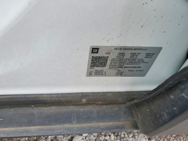 2019 Gmc Acadia მანქანა იყიდება აუქციონზე, vin: 1GKKNMLS4KZ246356, აუქციონის ნომერი: 53985306