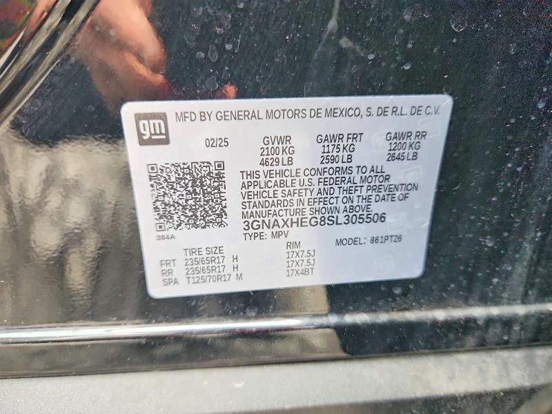 55228966 :رقم المزاد ، 3GNAXHEG8SL305506 vin ، 2025 Chevrolet Equinox مزاد بيع