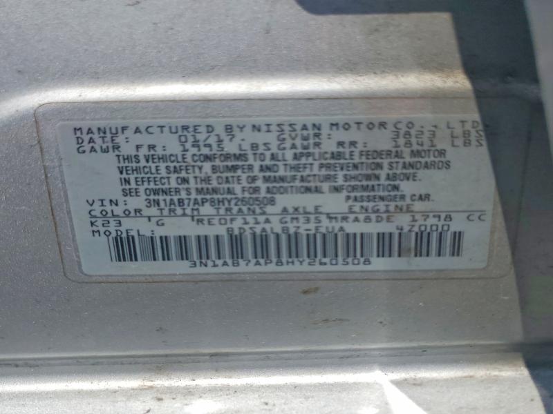 Aukcja sprzedaży 2017 Nissan Sentra, vin: 3N1AB7AP8HY260508, numer aukcji: 55206616