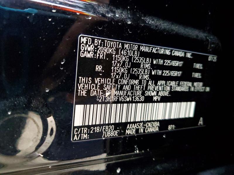 Продаж на аукціоні авто 2025 Toyota Rav4, vin: 2T3H1RFV6SW413630, номер лоту: 54817726