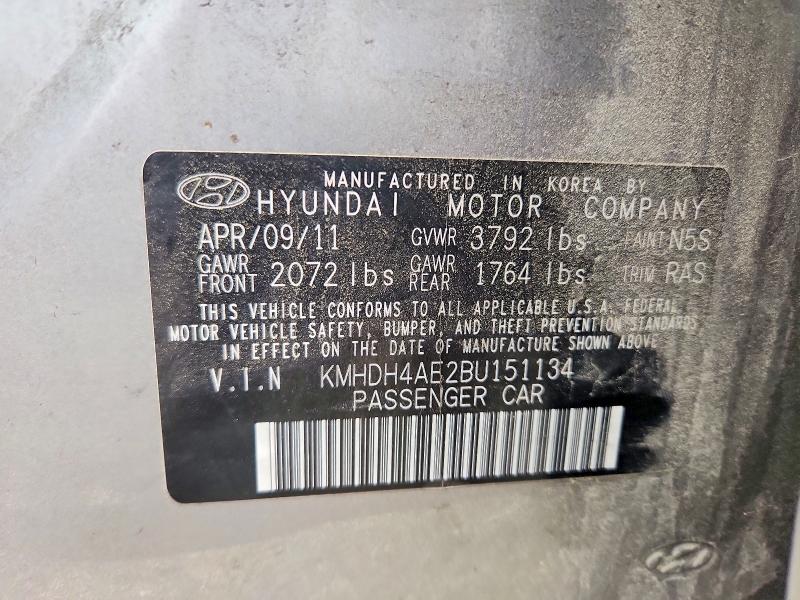 Aukcja sprzedaży 2011 Hyun Elantra Limited, vin: KMHDH4AE2BU151134, numer aukcji: 54422826