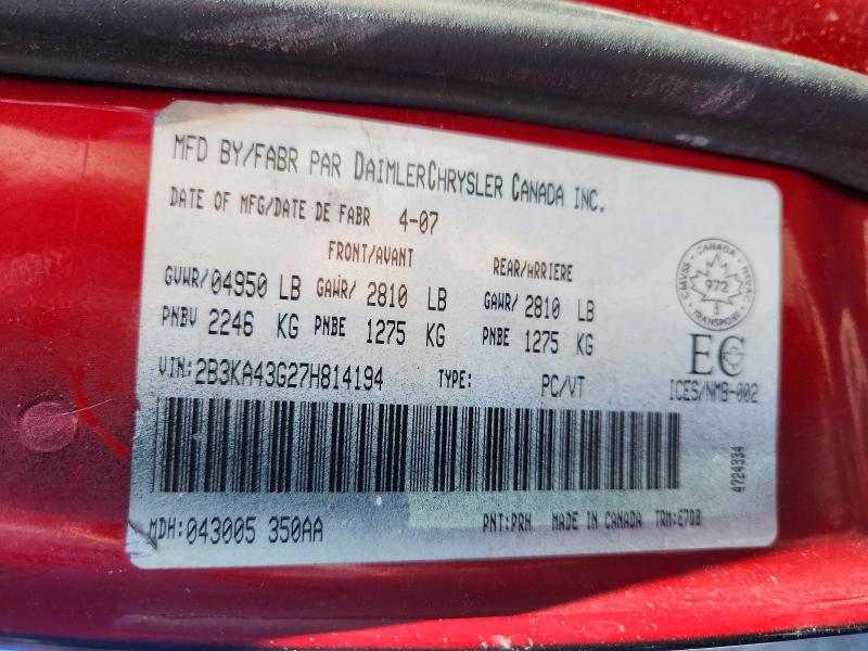 Aukcja sprzedaży 2007 Dodge Charger, vin: 2B3KA43G27H814194, numer aukcji: 53181026