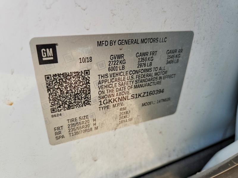 Продажа на аукционе авто 2019 Gmc Acadia, vin: 1GKKNNLS1KZ160394, номер лота: 53131696