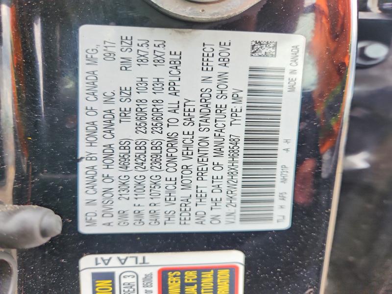 Aukcja sprzedaży 2017 Honda Cr-v, vin: 2HKRW2H8XHH685487, numer aukcji: 54965296