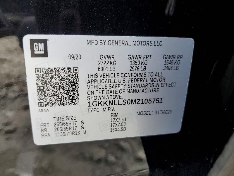 Aukcja sprzedaży 2021 Gmc Acadia, vin: 1GKKNLLS0MZ105751, numer aukcji: 53932896