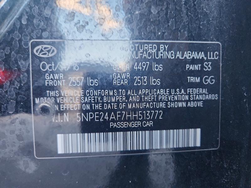 Продаж на аукціоні авто 2017 Hyundai Sonata, vin: 5NPE24AF7HH513772, номер лоту: 55445126