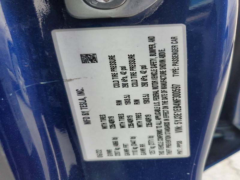 Продажа на аукционе авто 2022 Tesla Model 3, vin: 5YJ3E1EB4NF300597, номер лота: 51881206