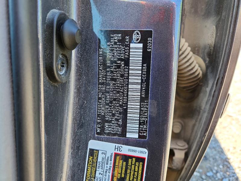 Продаж на аукціоні авто 2007 Toyota Camry, vin: 4T1BB46K67U018682, номер лоту: 52060826