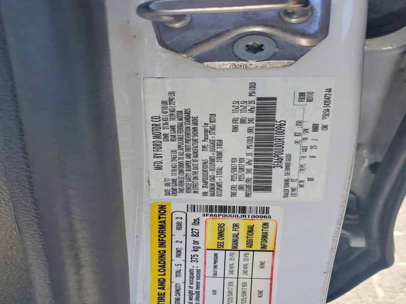 54354126 :رقم المزاد ، 3FA6P0UU0JR100965 vin ، 2018 Ford Fusion مزاد بيع
