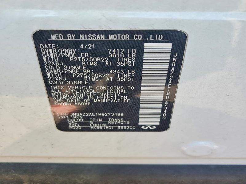 Продажа на аукционе авто 2021 Infiniti Qx80, vin: JN8AZ2AE1M9273499, номер лота: 52718676