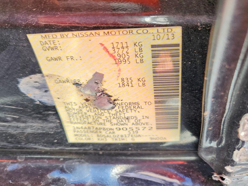 Aukcja sprzedaży 2013 Nissan Sentra, vin: 1N4AB7AP8DN905572, numer aukcji: 54139716