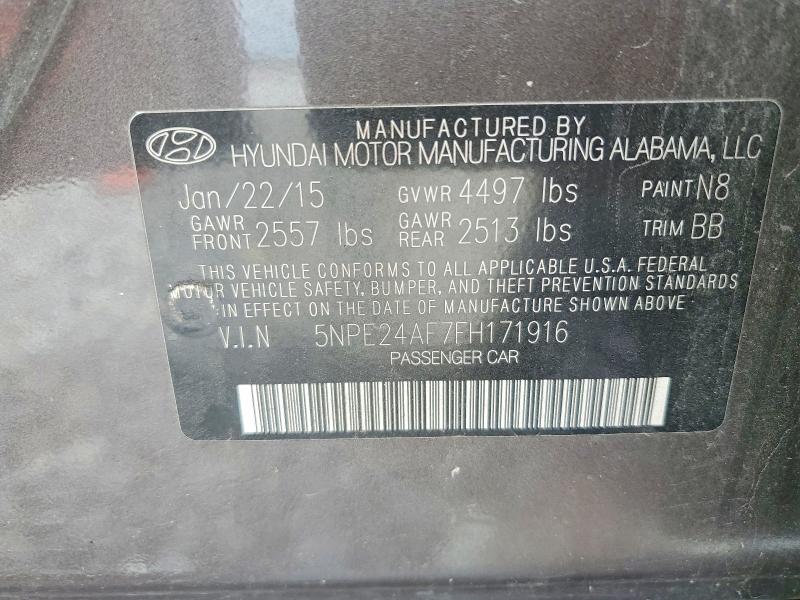 2015 Hyundai Sonata მანქანა იყიდება აუქციონზე, vin: 5NPE24AF7FH171916, აუქციონის ნომერი: 52219906