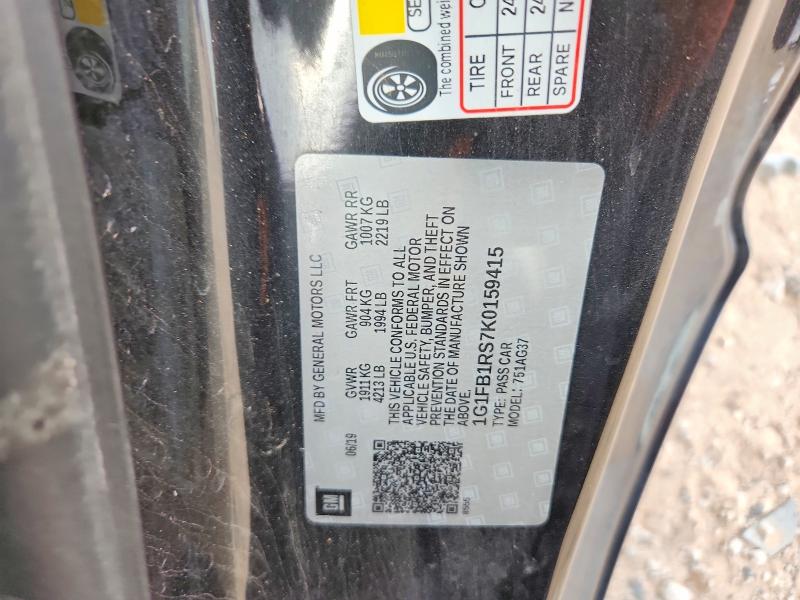 Aukcja sprzedaży 2019 Chevrolet Camaro, vin: 1G1FB1RS7K0159415, numer aukcji: 53935916