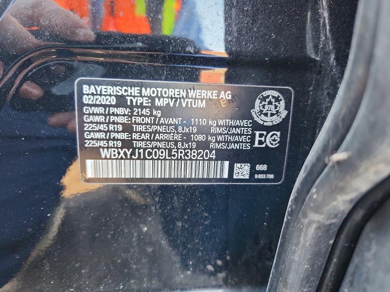 49754456 :رقم المزاد ، WBXYJ1C09L5R38204 vin ، 2020 Bmw X2 مزاد بيع