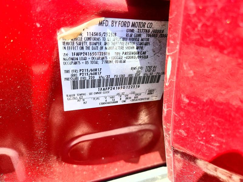 2005 Ford Five Hundred მანქანა იყიდება აუქციონზე, vin: 1FAFP24165G122516, აუქციონის ნომერი: 53780696