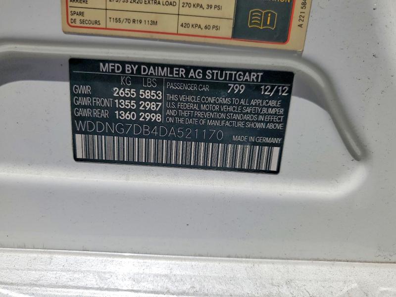 Aukcja sprzedaży 2013 Mercedes-benz S, vin: WDDNG7DB4DA521170, numer aukcji: 53948236