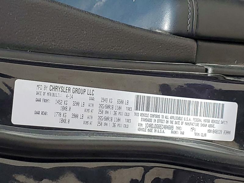 54888346 :رقم المزاد ، 1C4RDJDG6EC484609 vin ، 2014 Dodge Durango مزاد بيع