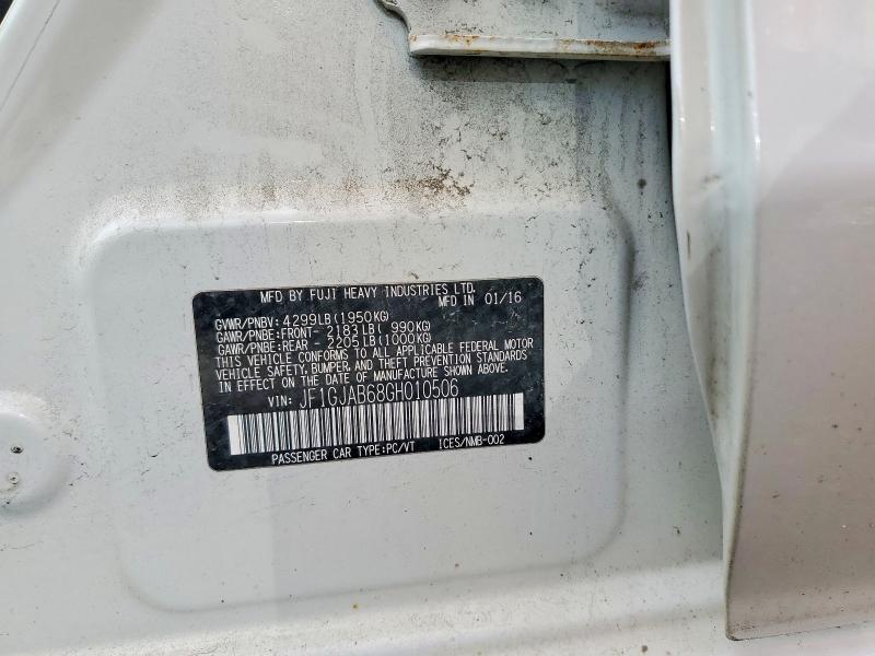 55269916 :رقم المزاد ، JF1GJAB68GH010506 vin ، 2016 Subaru Impreza مزاد بيع